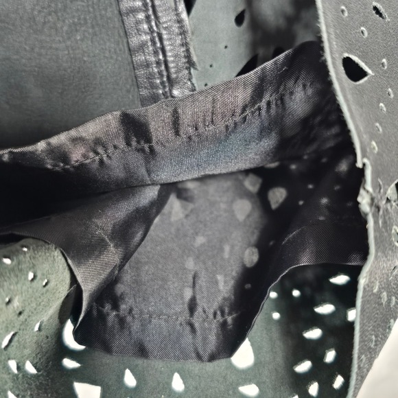 Suzanne Somers Collection Womens Black Genuine Leather Laser Cut Pants Size 20W - Picture 10 of 11